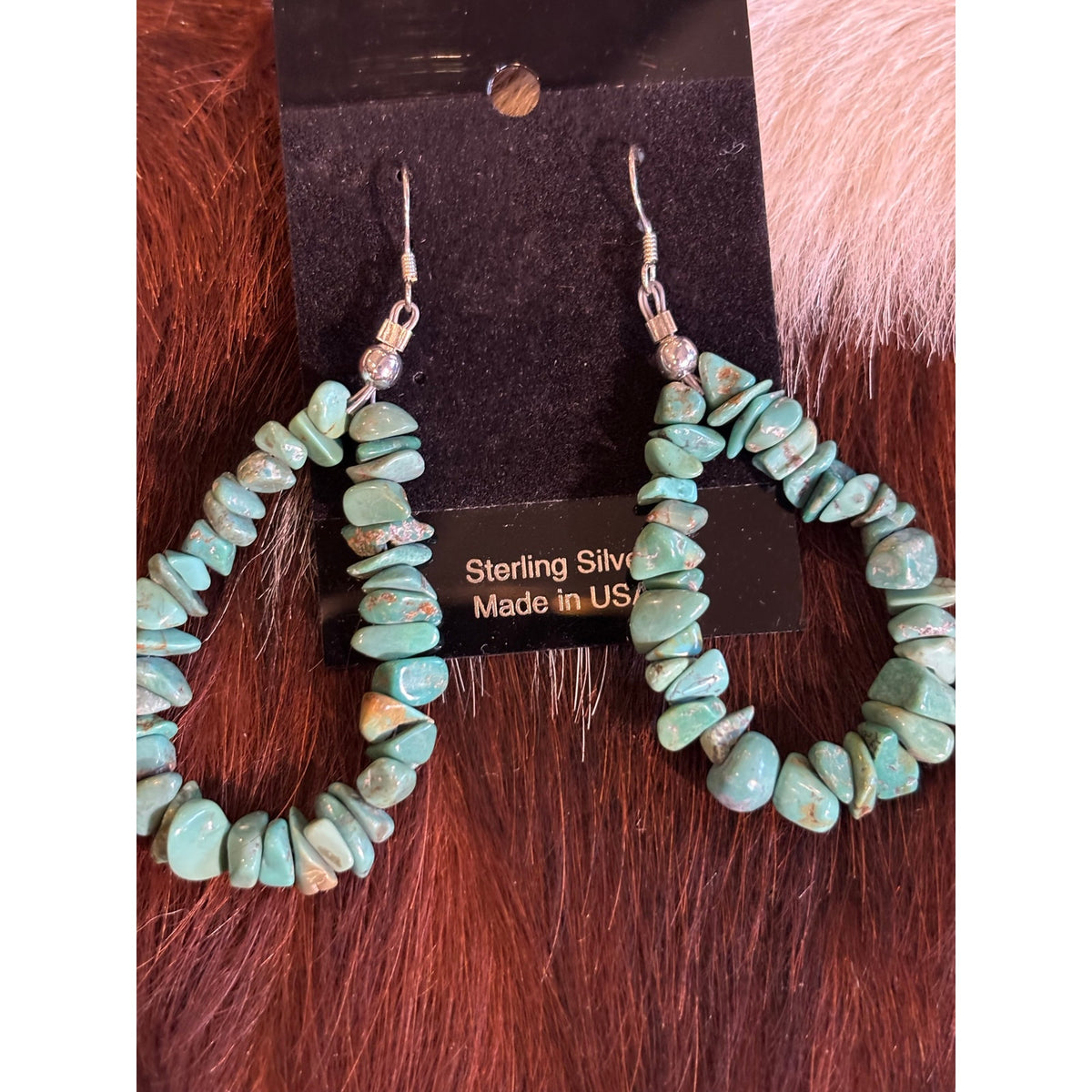 Kingman Turquoise Nugget Dangle Earrings – Sterling Silver