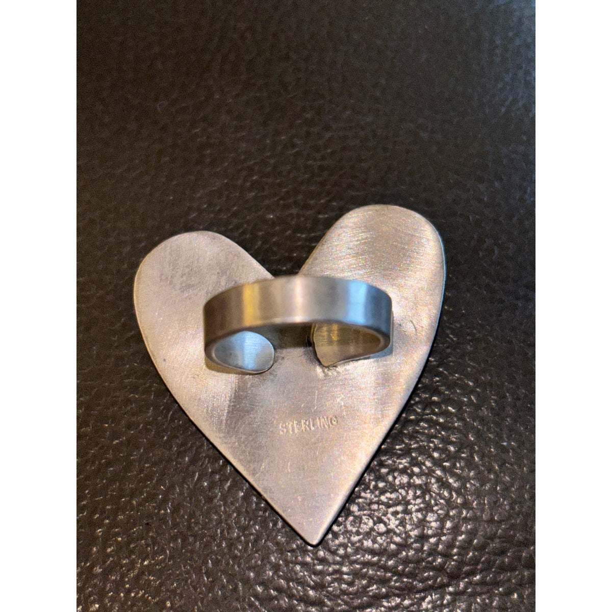Unique Turquoise Heart Ring with Different Turquoise stone and Spiny Orange