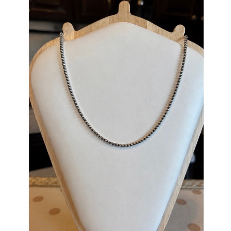 Pearl Beads Sterling Silver 4mm 16” Southwestern Style