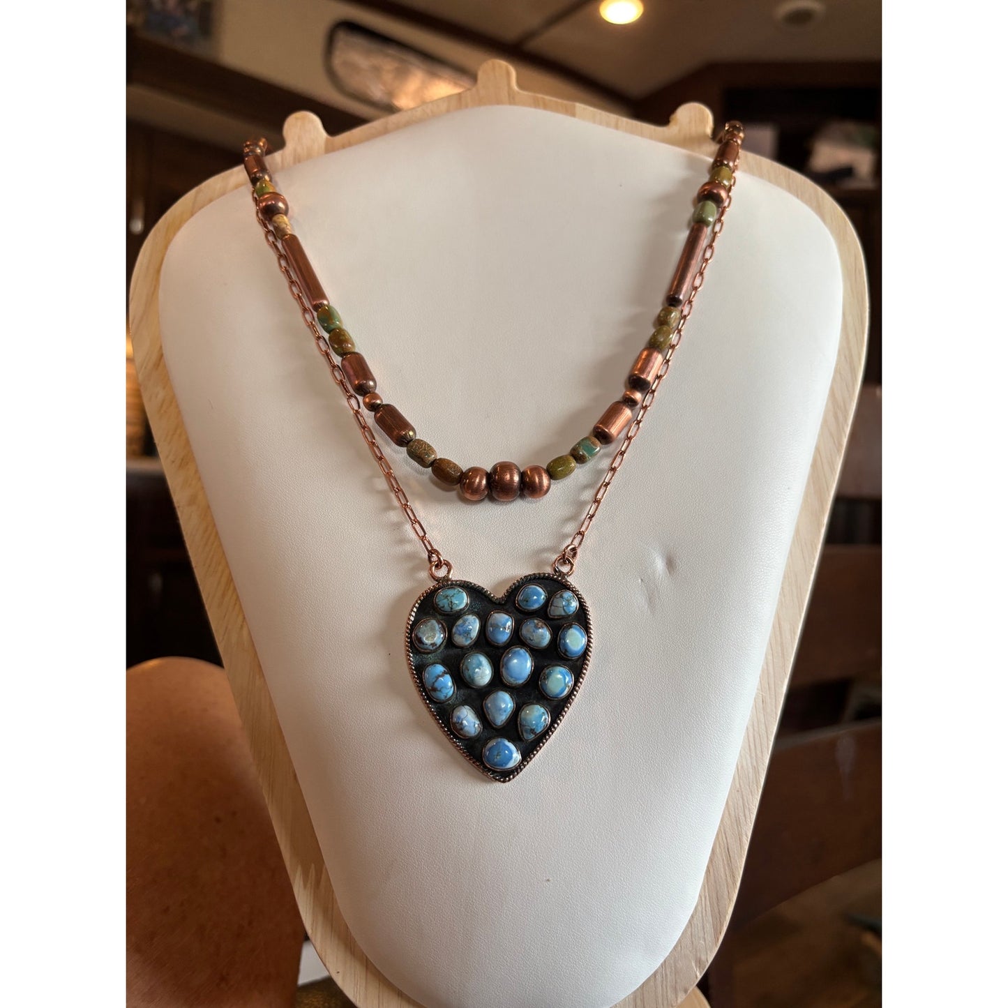 Royston Turquoise & Copper 16-Inch Beaded Necklace | Southwestern
