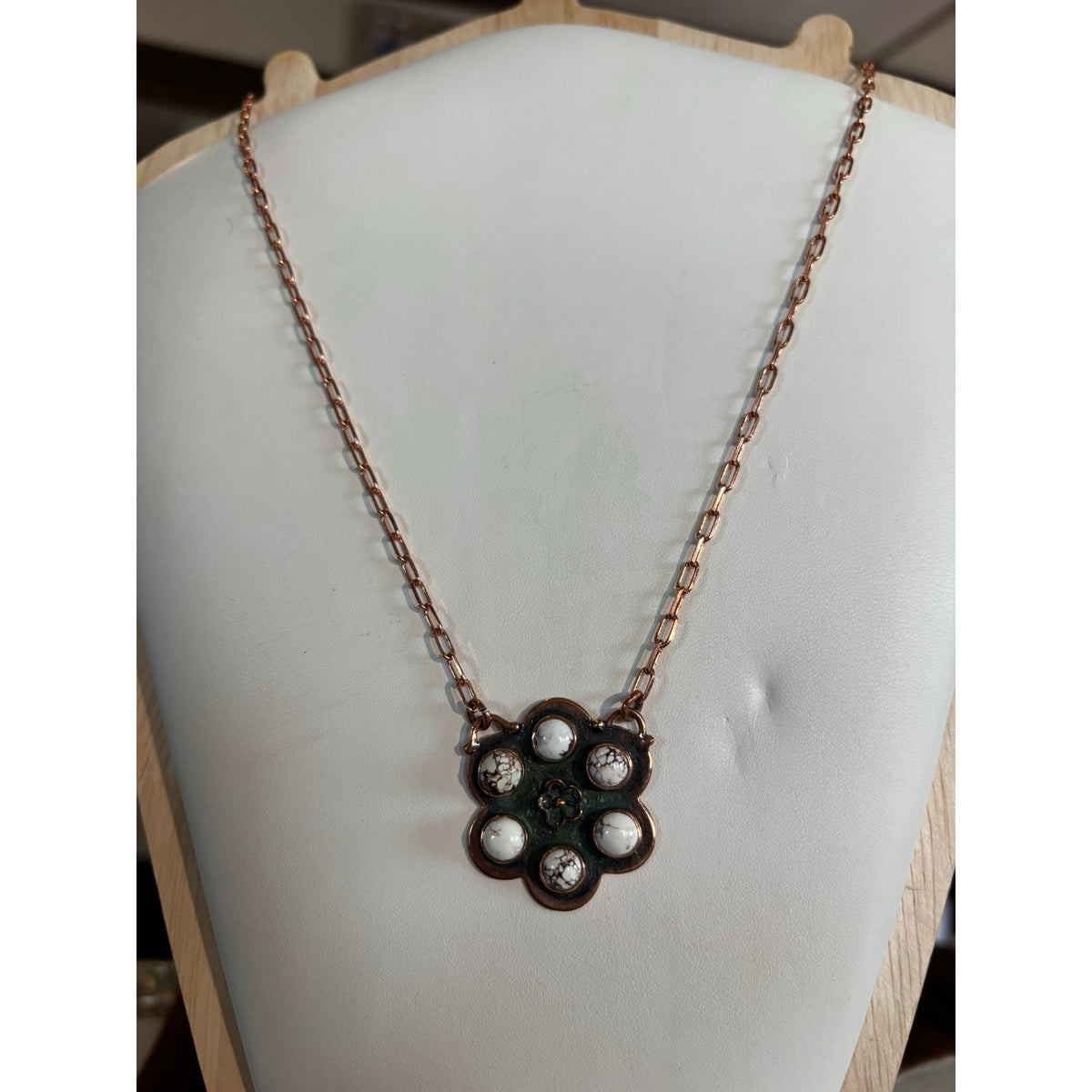 Wild Horse Stone Copper Cluster Necklace – Adjustable 22"