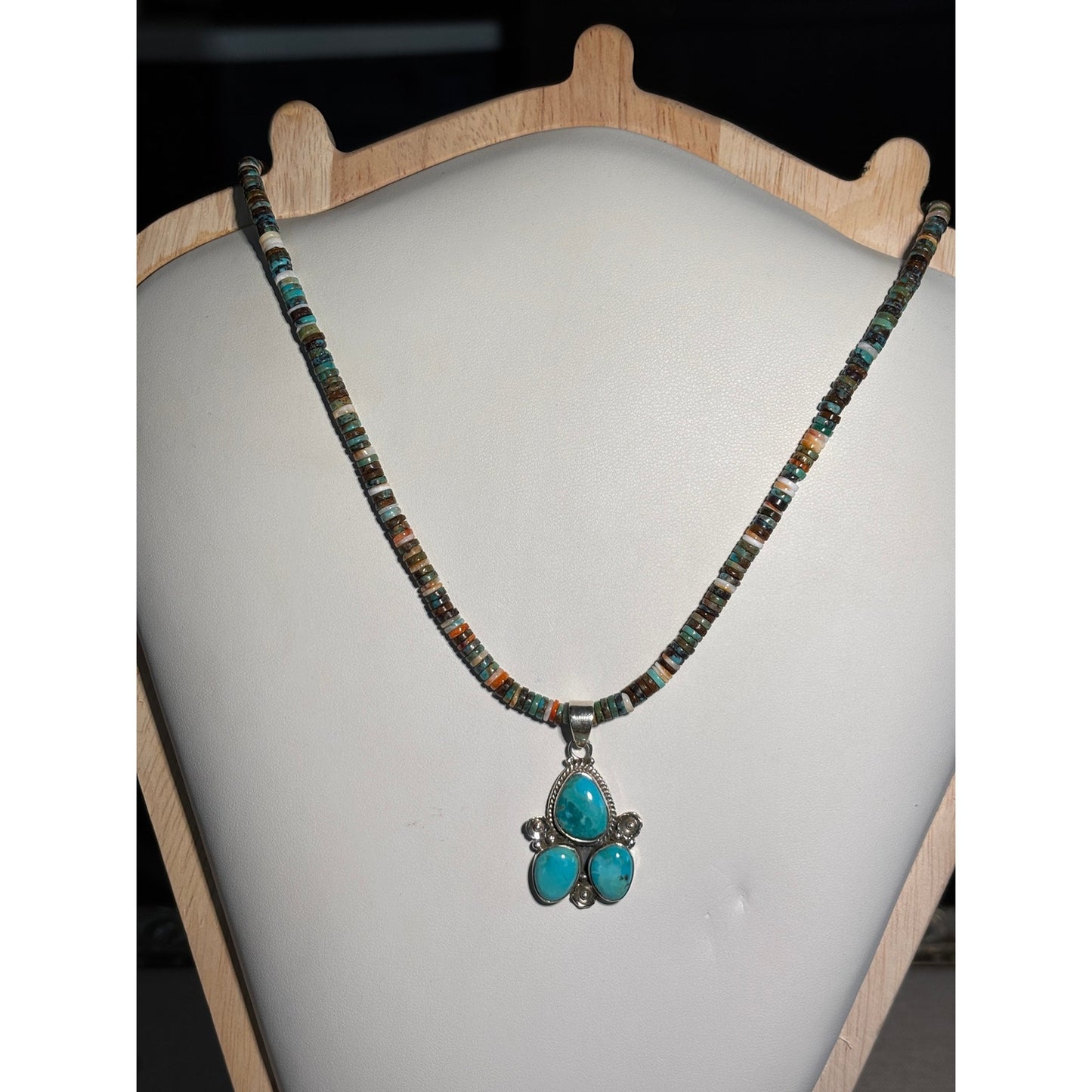 Copied - Spiny Turquoise Heishi Necklace 16”,.