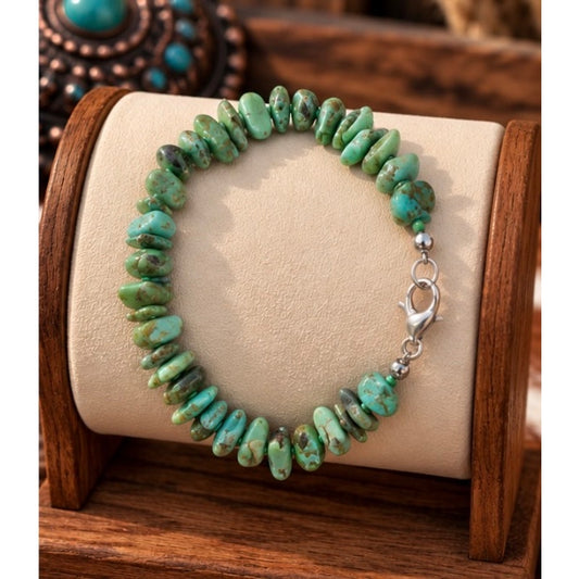 Kingman Turquoise Nugget Bracelet – Size 7, Western Style