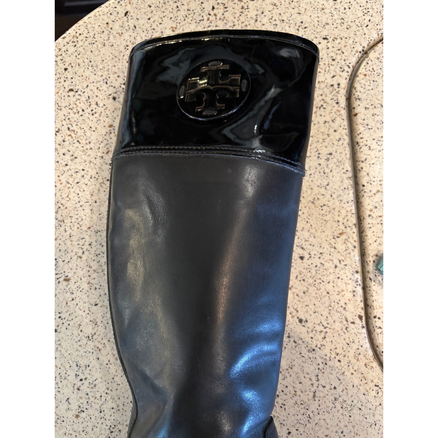 Tory Burch Woman’s Black Logo Riding Boots. Beautiful and Classy Size 8.5 M