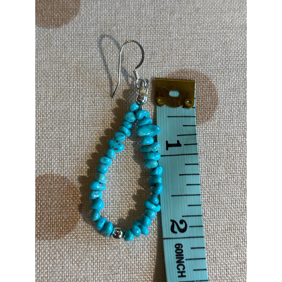 2" Kingman Turquoise Nugget Dangle Earrings – Sterling Silver