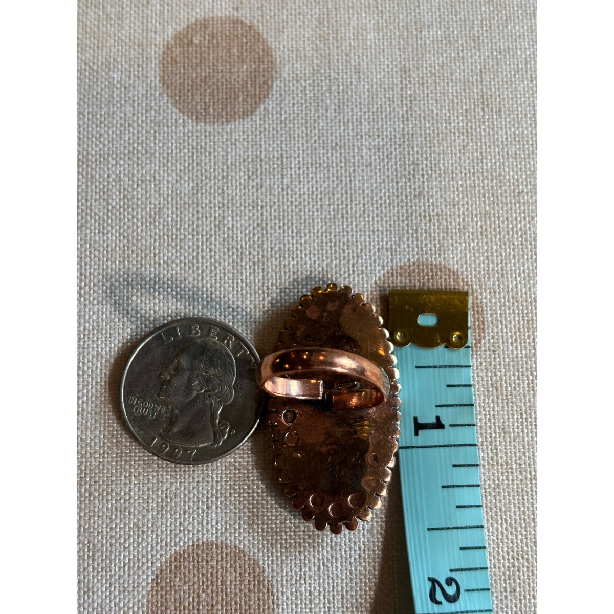 Sonoran Mountain Turquoise Ring | Adjustable Copper Setting Size 8–11