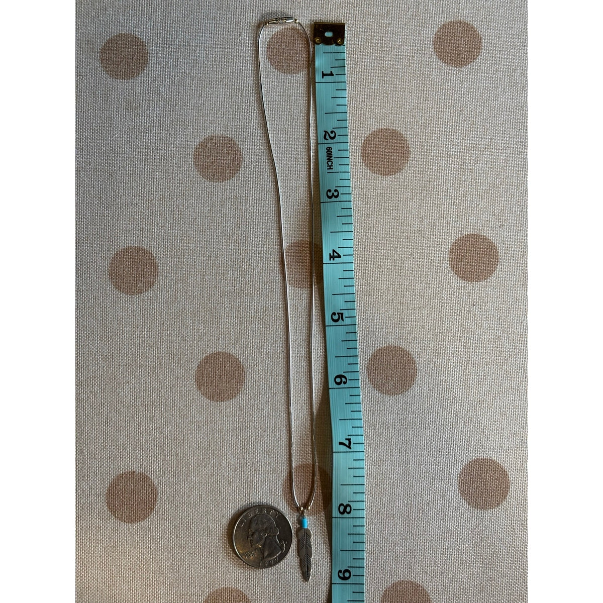 Turquoise Arrow Pendant on Liquid Silver Necklace | 16" Sterling Silver Southwestern