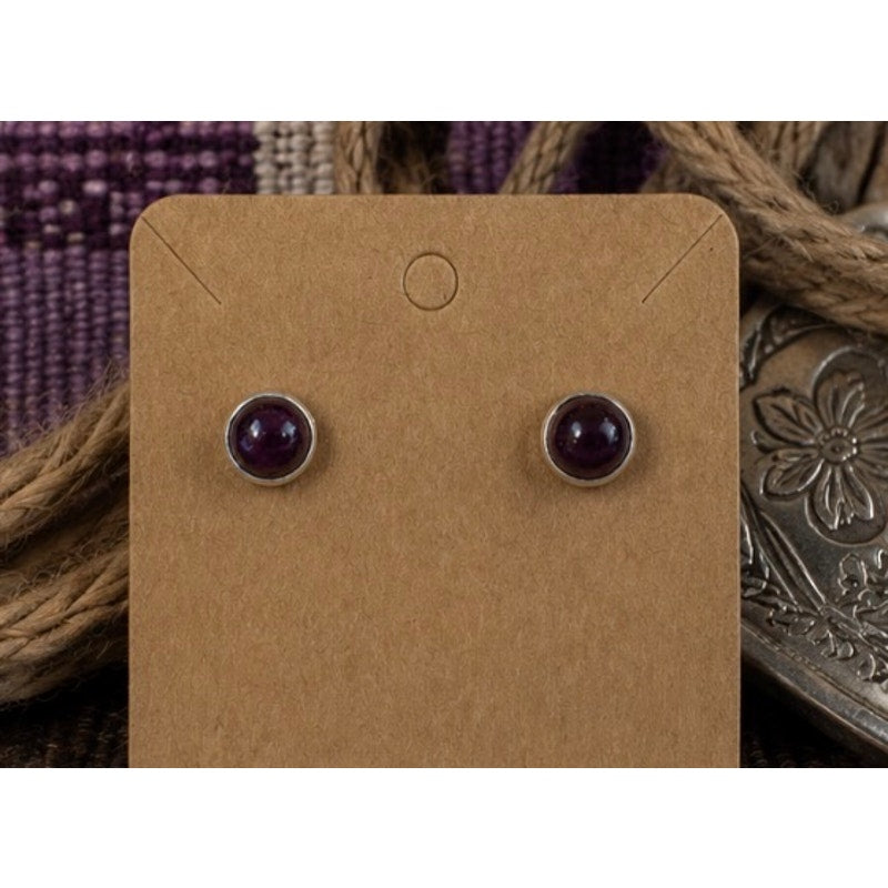 Petite Purple Spiny Earrings | Sterling Silver Western Style