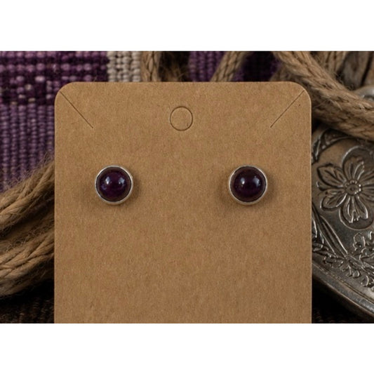 Petite Purple Spiny Earrings | Sterling Silver Western Style
