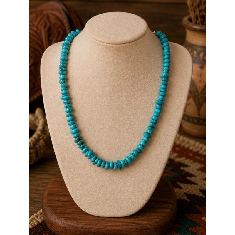 Heishi  cut Turquoise stone necklace.