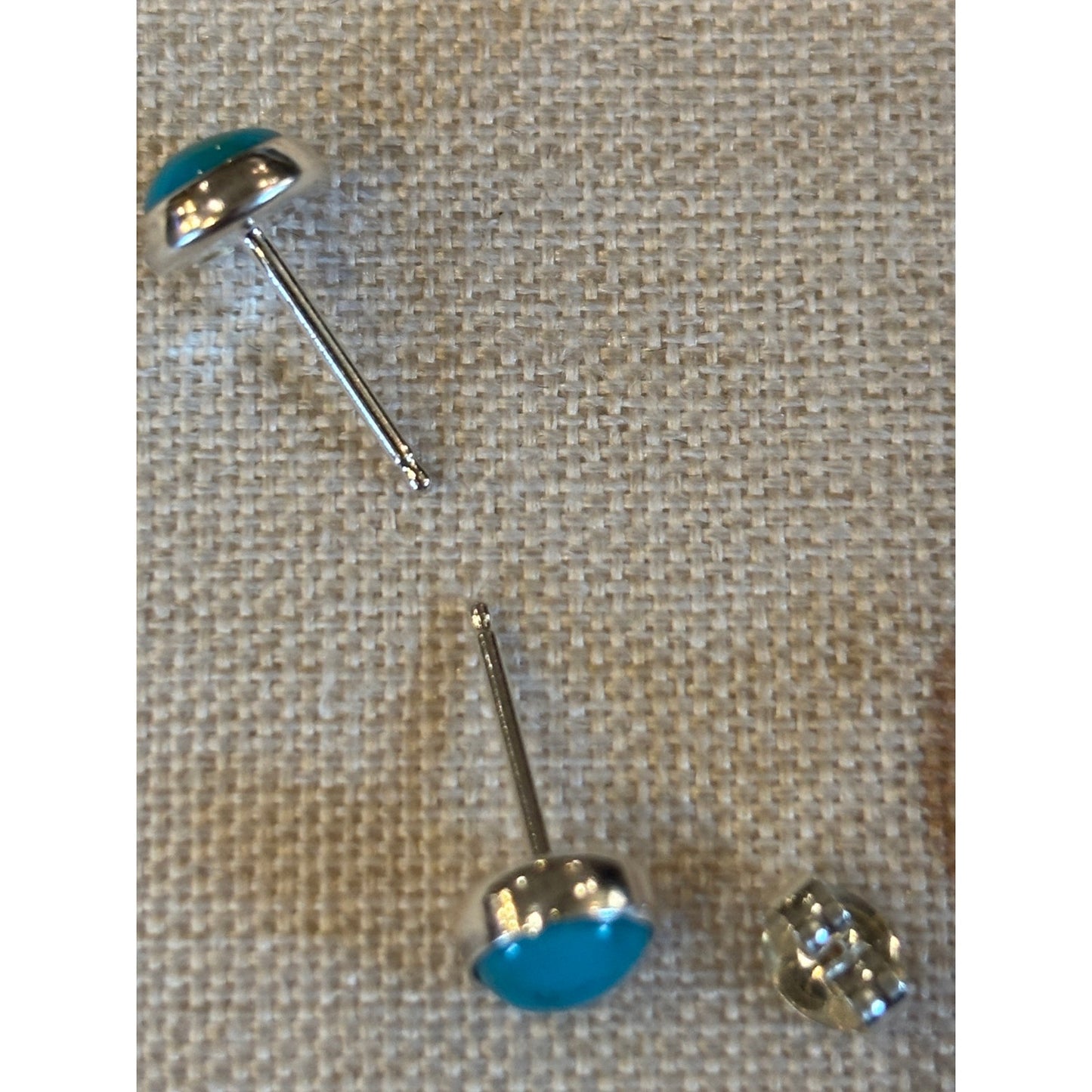 Tiny Turquoise Stud Earrings | Sterling Silver Mini Studs for Kids & First Piercings