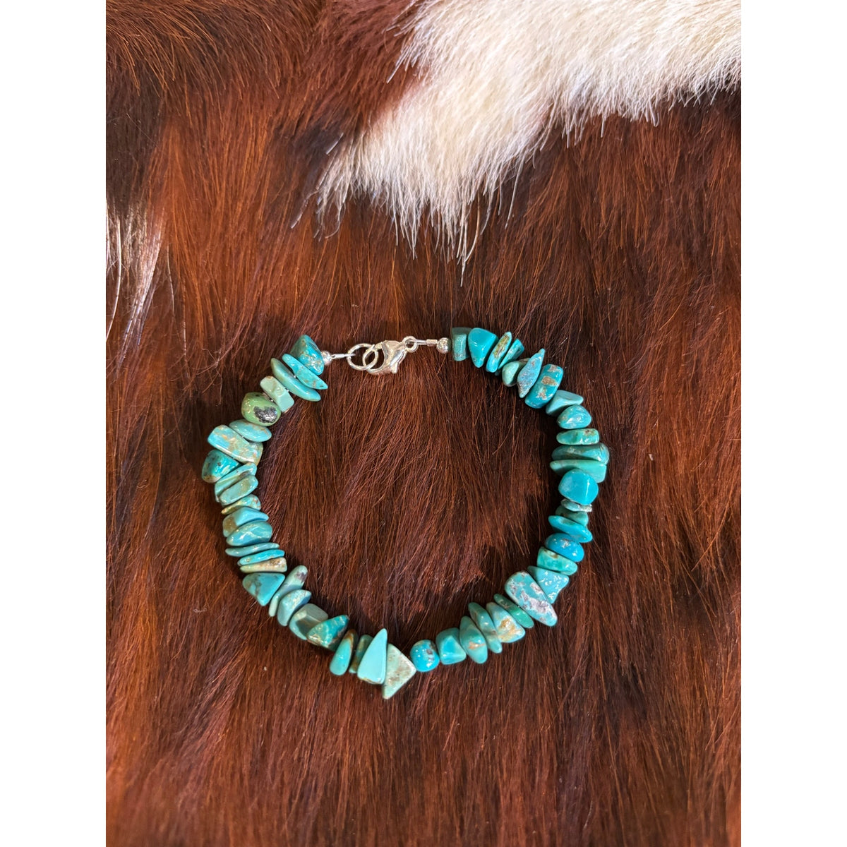 Kingman Turquoise Nugget Bracelet – Size 7, Western Style
