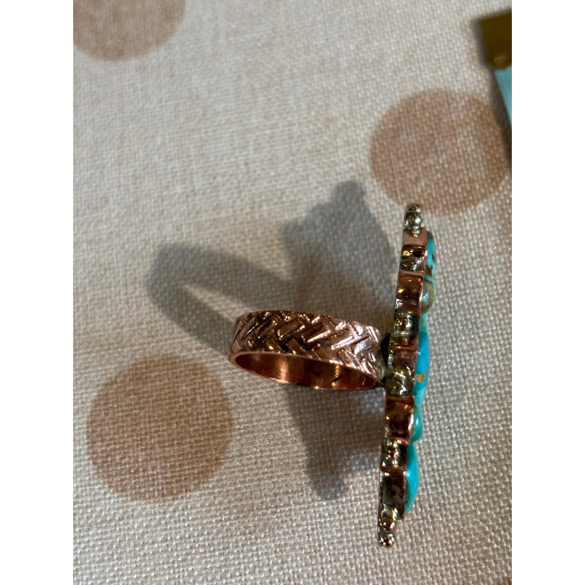 Mojave Turquoise Seven-Stone Copper Statement Ring
