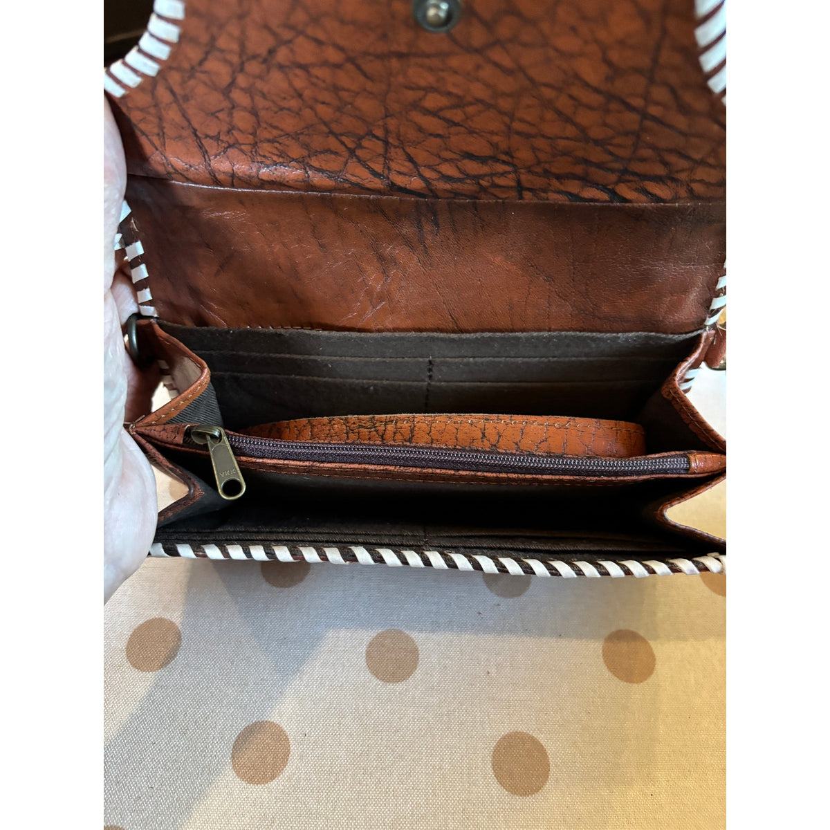 Leather Tooled Cowhide Crossbody Purse/ Wallet