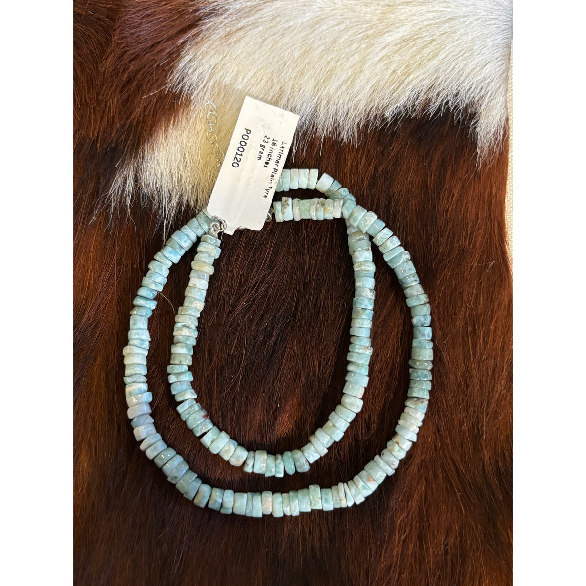 Larimar Heishi Necklace 16-Inch – Western Style