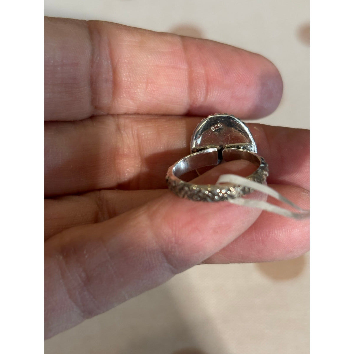 Kingman Turquoise Sterling Silver Western Ring Adj size 7-9
