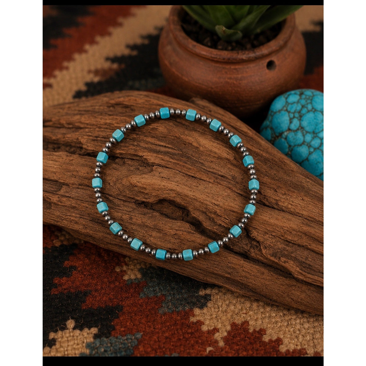 Turquoise Bracelet Set. Kingman & Wild Horse With Sterling Silver