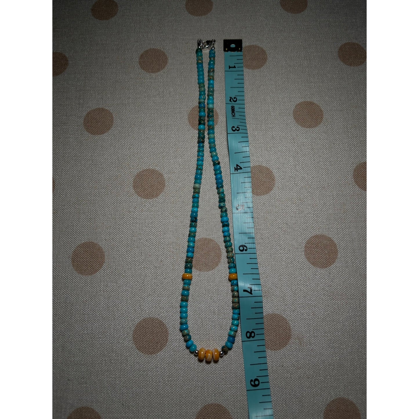 16" Turquoise & Orange Spiny Oyster Beaded Necklace | Southwestern Jewelry
