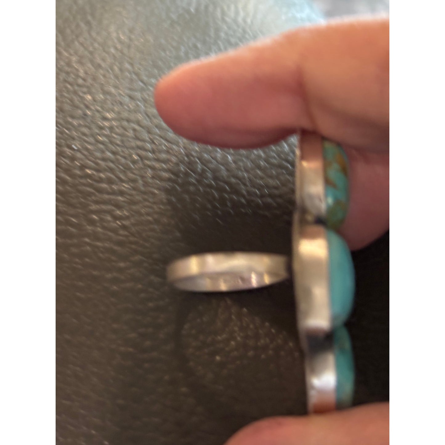 Number Eight Mined Turquoise 4 Large Stones in Sterling Silver.