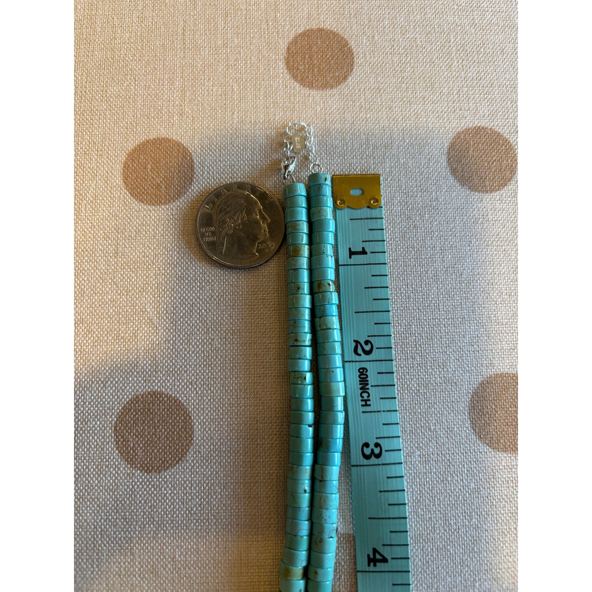 Heishi  cut Turquoise stone necklace. 18.5 inch adjustable