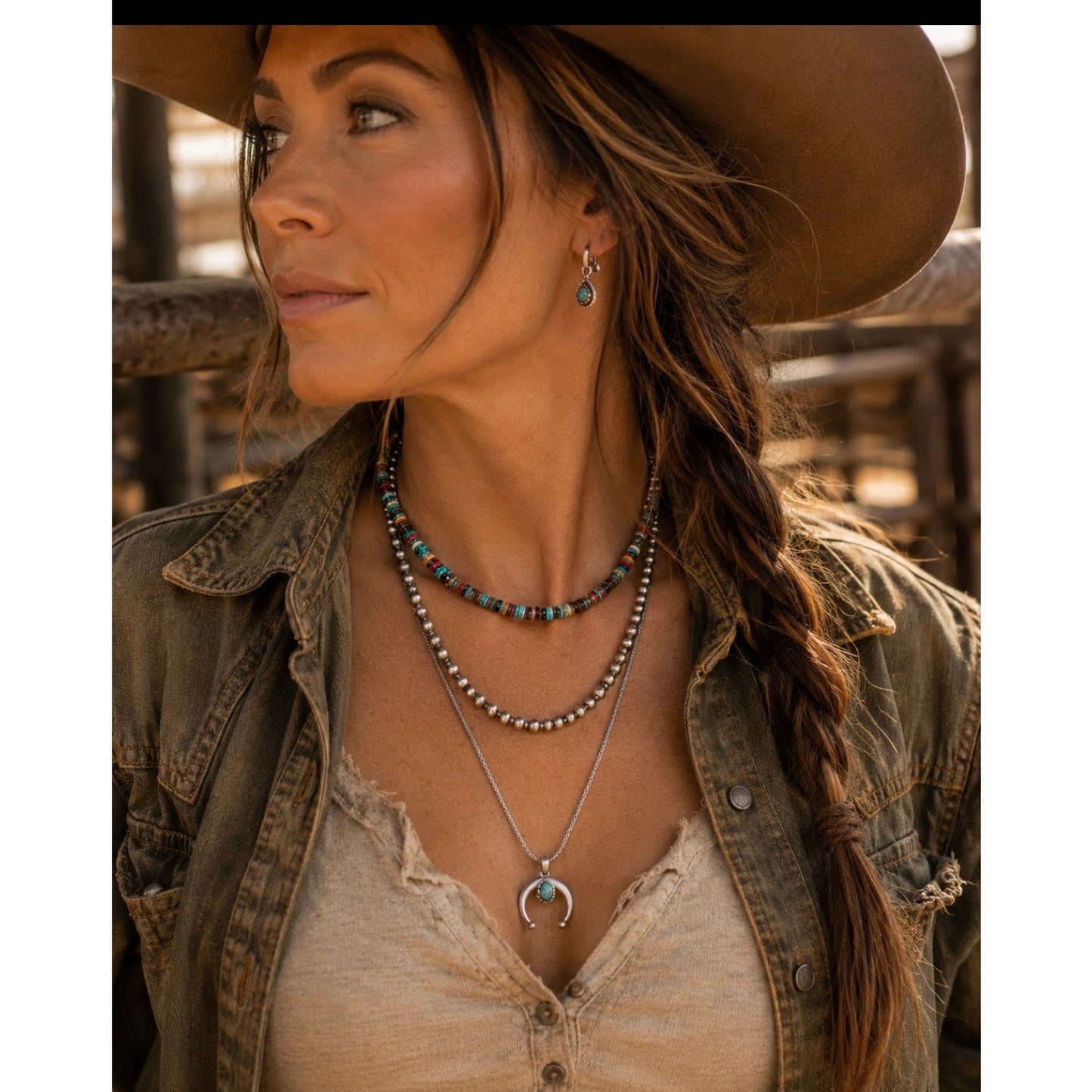 Southwestern Multicolor 16" 6mm Heishi Necklace | Turquoise, Orange Spiny Oyster & Shell Disc Bead Choker | Western Layering Necklace