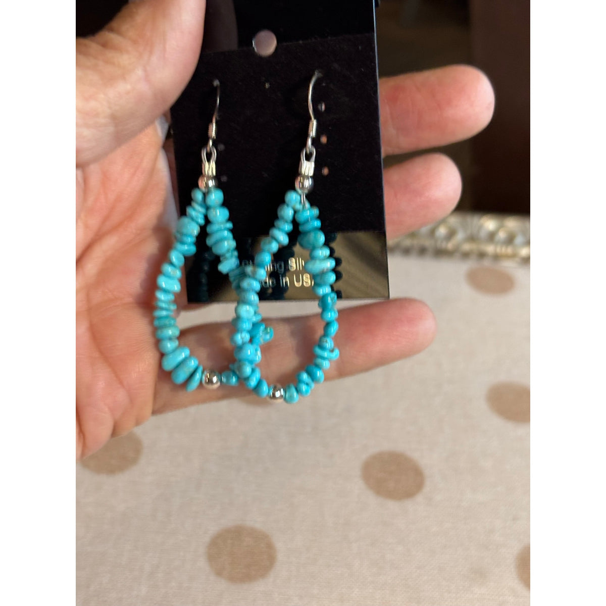 2" Kingman Turquoise Nugget Dangle Earrings – Sterling Silver