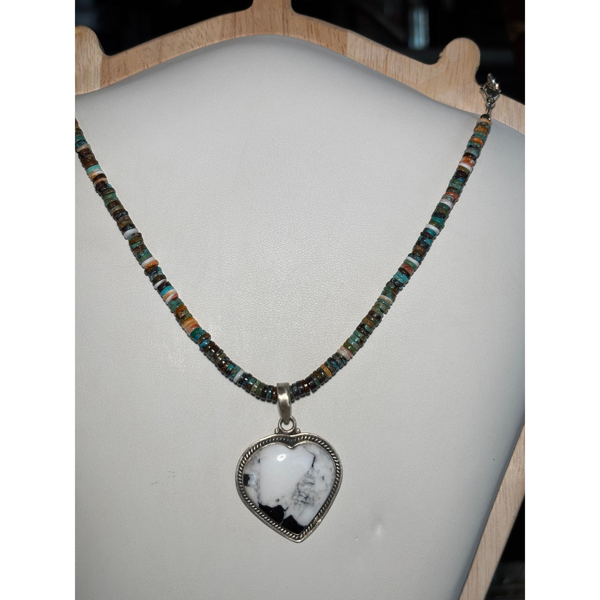 Copied - Spiny Turquoise Heishi Necklace 16”,.