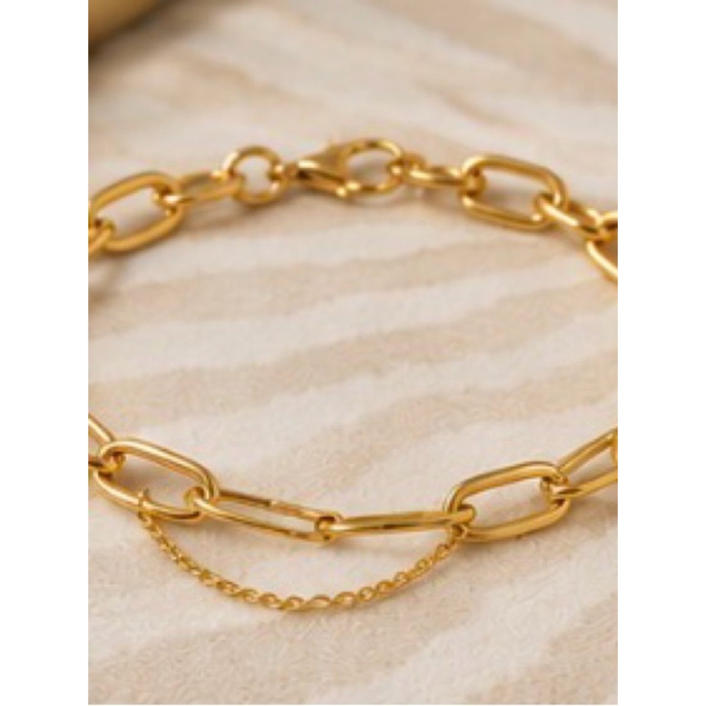 18k Gold Plated Water resistant Tarnish Free Gold Heart Toggle Charm Bracelet’s