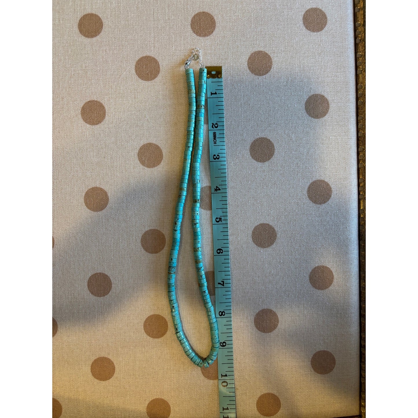 Heishi  cut Turquoise stone necklace. 18.5 inch adjustable