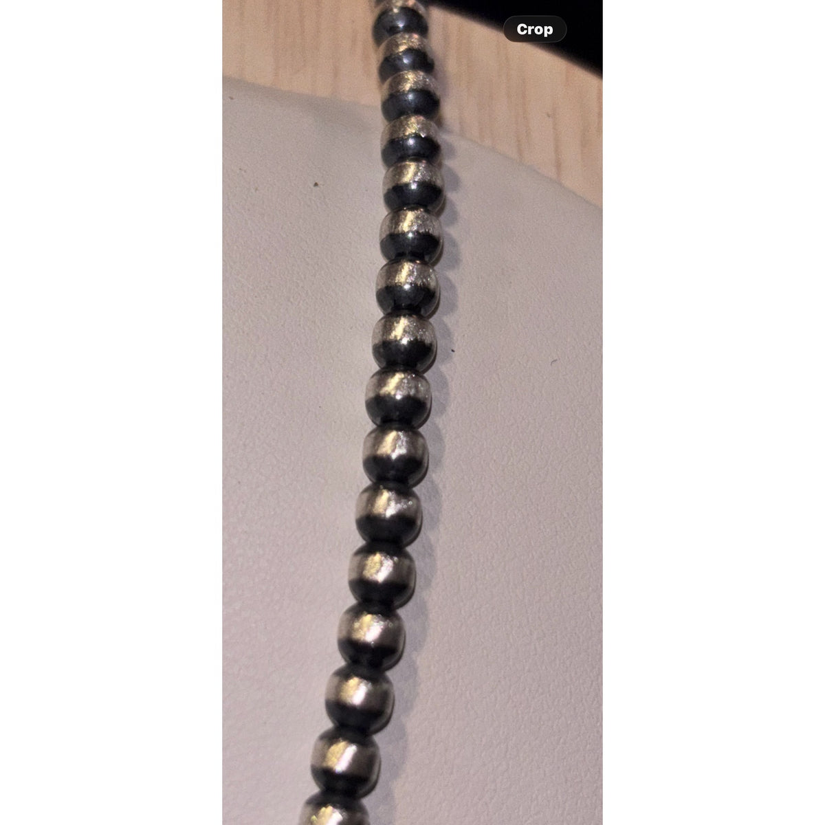 Pearl bead Necklace in Sterling Silver 4mm 18” Southwestern
