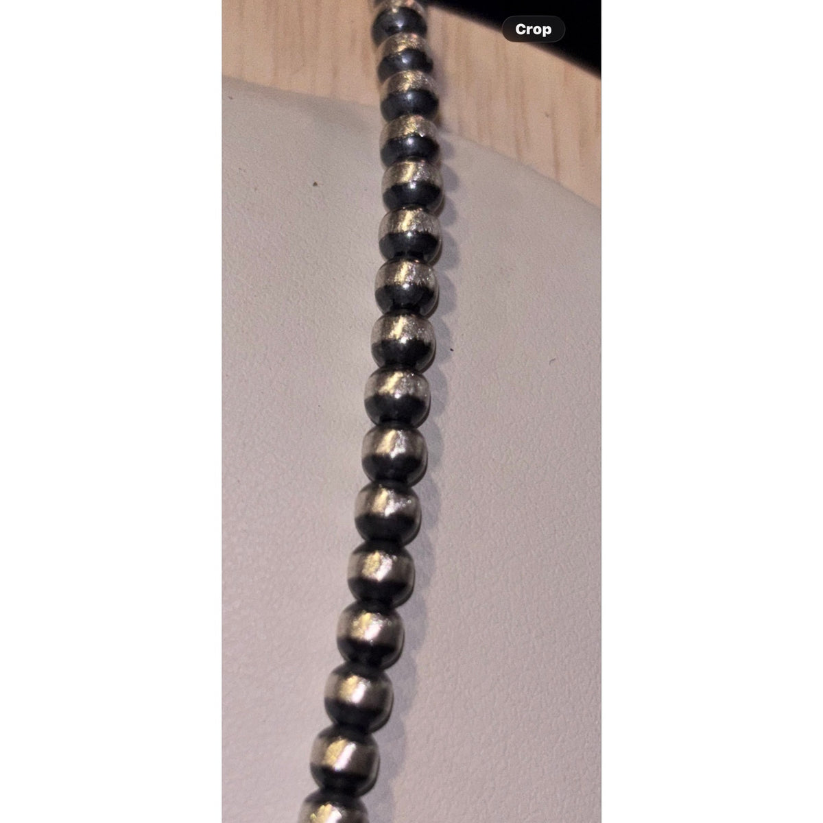 Kingman Turquoise Sterling Silver Pendant-16" Pearl Necklace