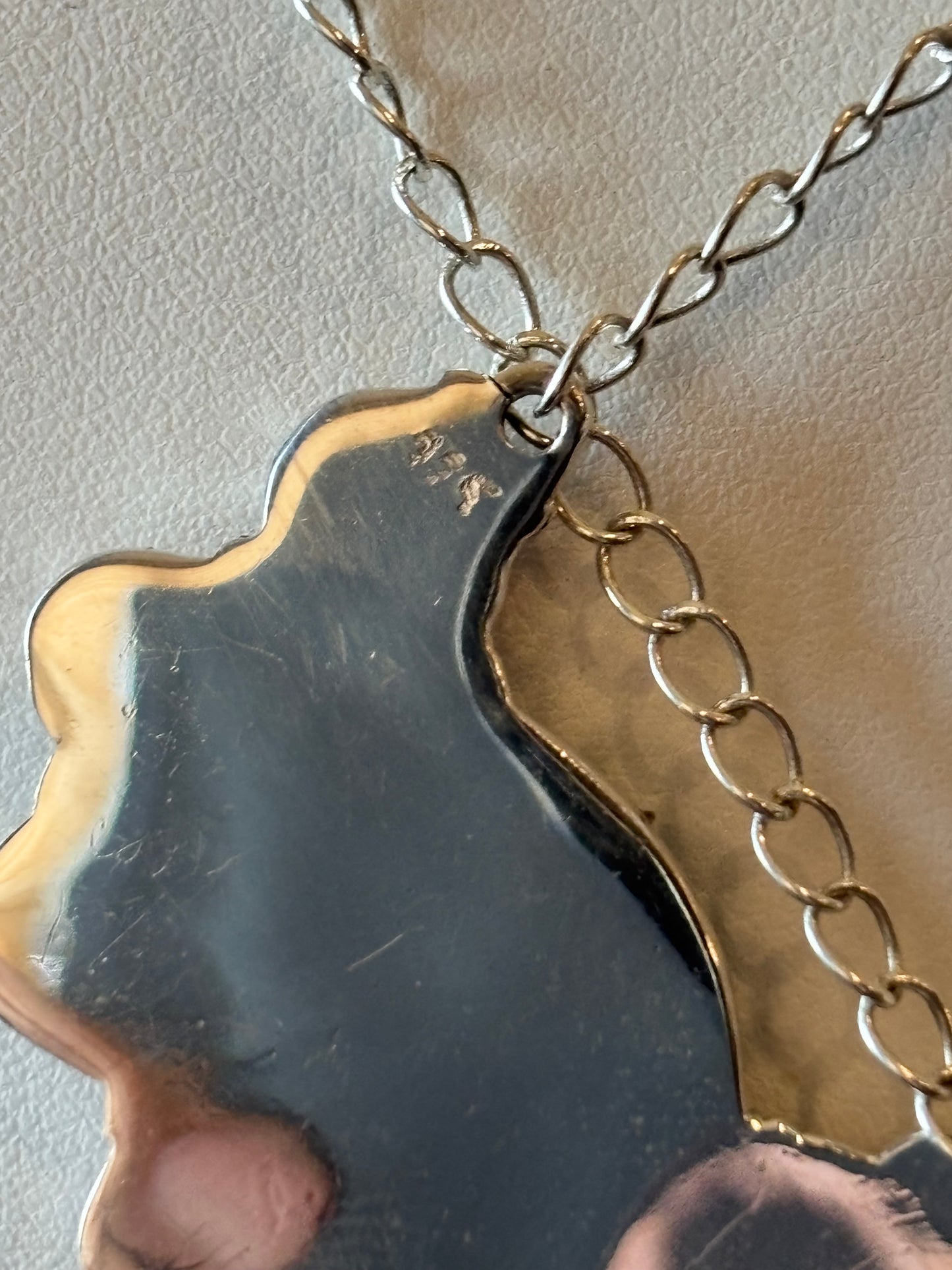 Kingman Turquoise & Pink Conch Cluster Necklace in SS