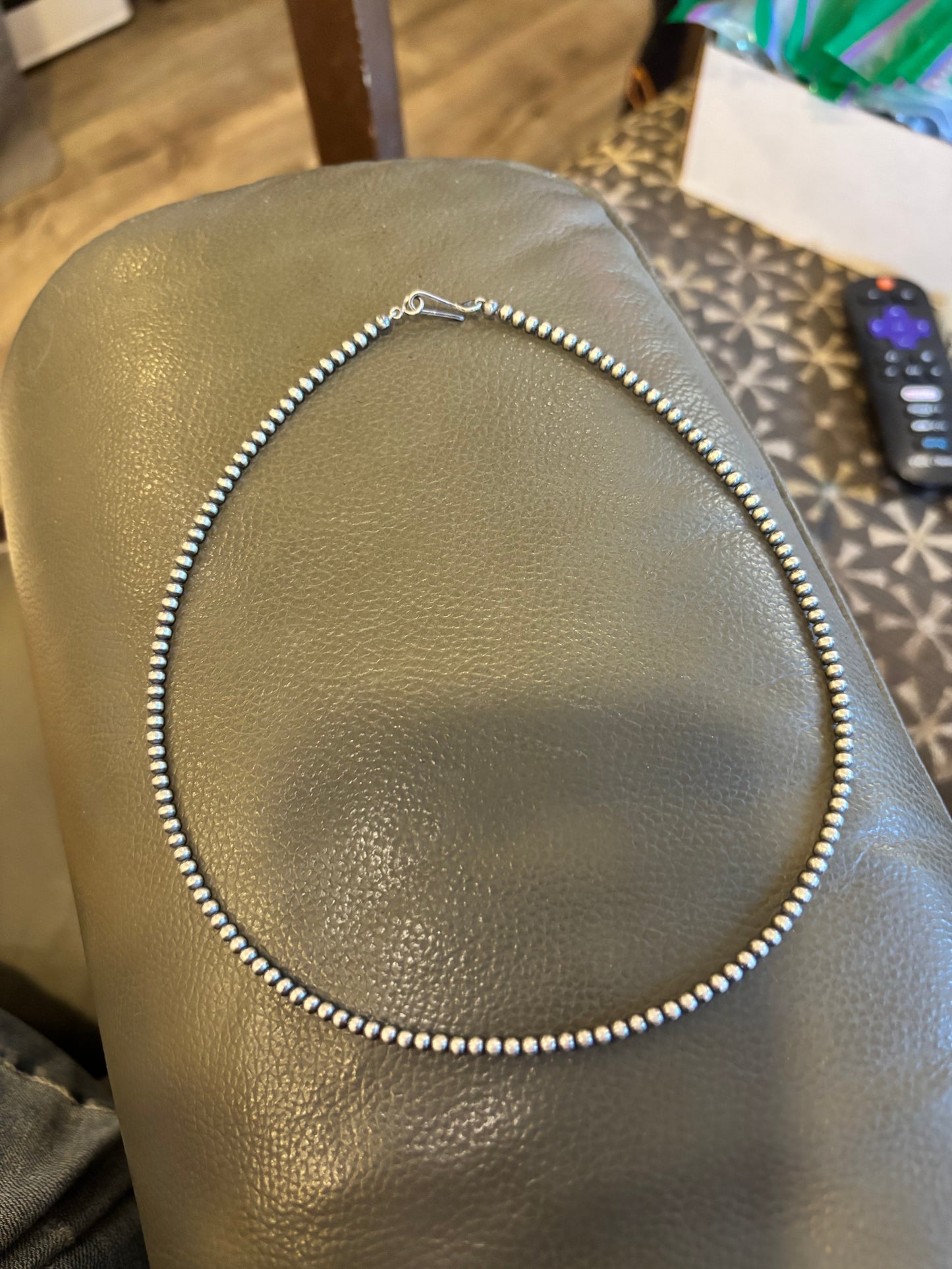 Sterling Silver Pearl Bead 18 inch 3mm Necklace