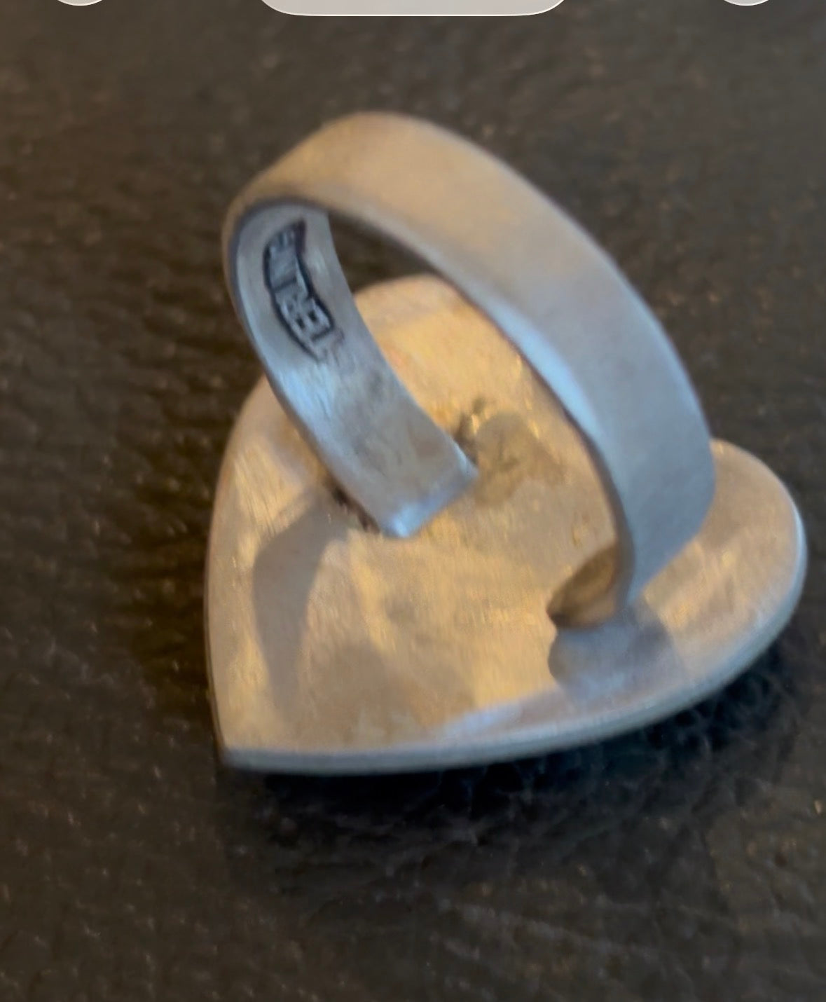White Horse Turquoise Multi Stones Ring set in a Sterling Silver Heart with designed Beads