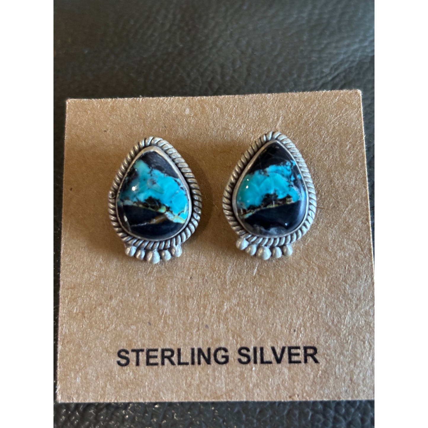 Blue Ridge Turquoise Sterling Silver Stud Earrings | Southwestern Style