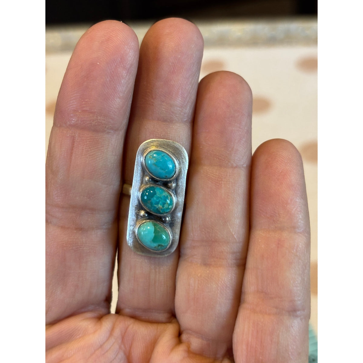 Kingman Mohave Turquoise Sterling Silver Southwestern Ring