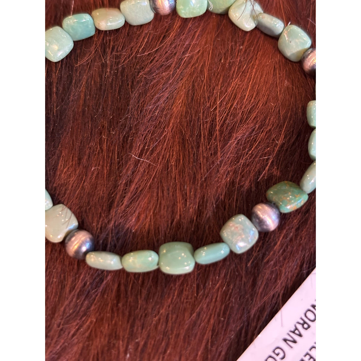 2 Kingman & Sonoran Turquoise sterling pearl bead bracelets