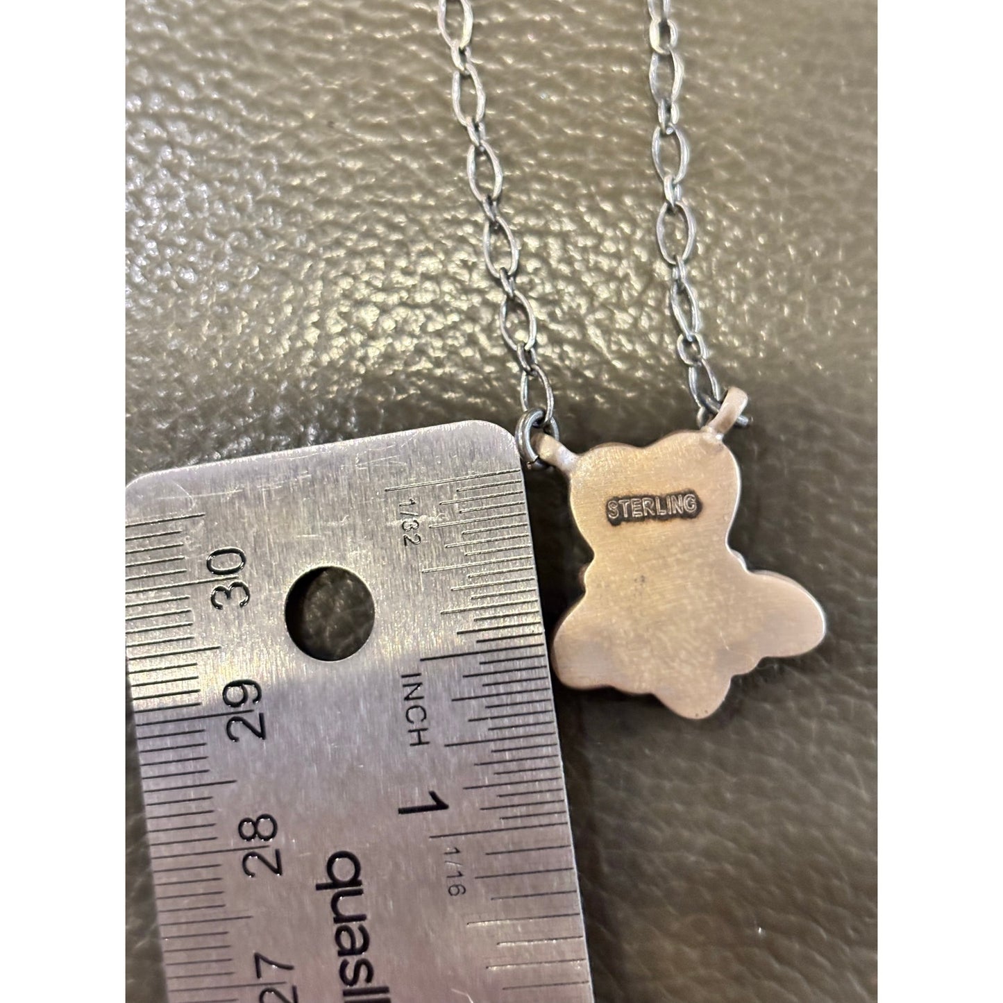 White Horse Turquoise & CZ 20” Sterling Silver Necklace