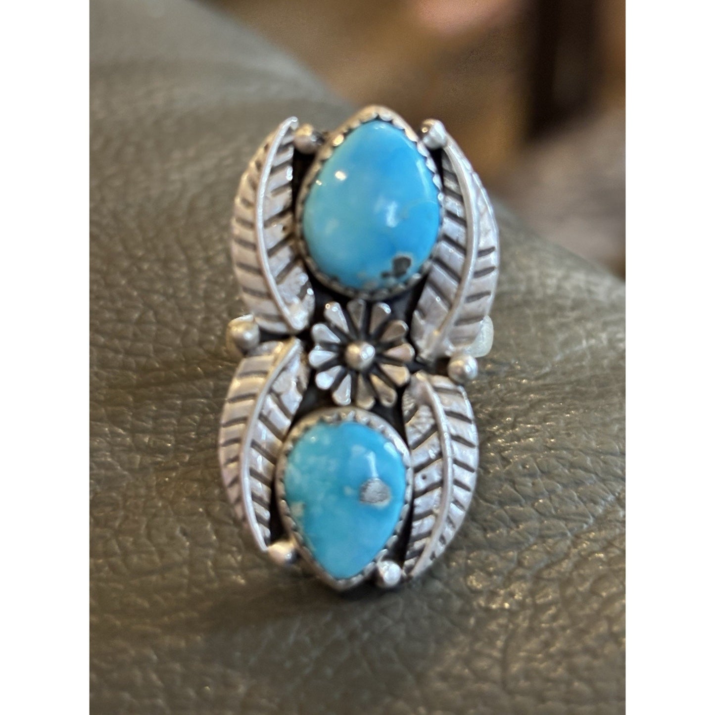 Beautiful White Water Turquoise Set In Sterling Silver Two Tear Drop Stones. 7-9