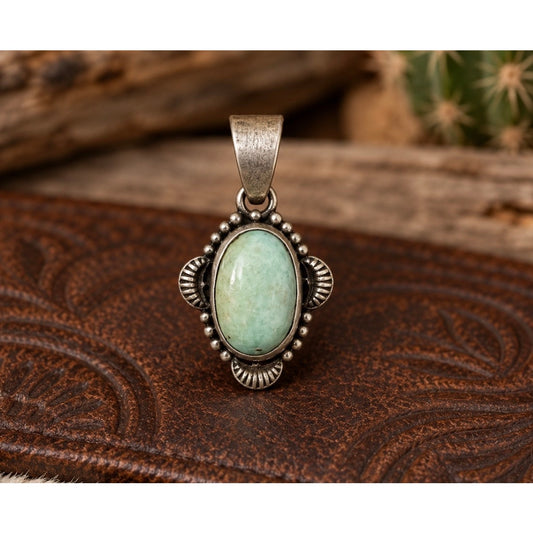 Palomino Turquoise Oblong Pendant in Sterling Silver – Fits Up to 6mm
