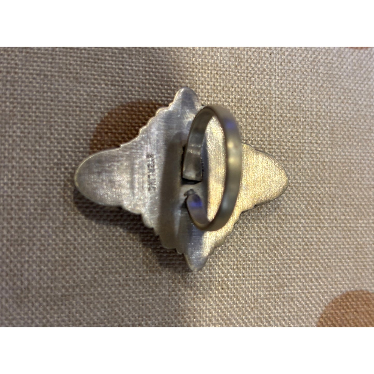 Number 8 Turquoise Three Stone Crawler Ring Sterling Silver