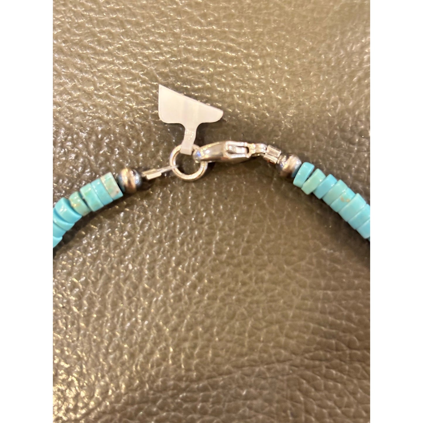 16” Turquoise Heishi Southwestern Necklace Sterling Silver