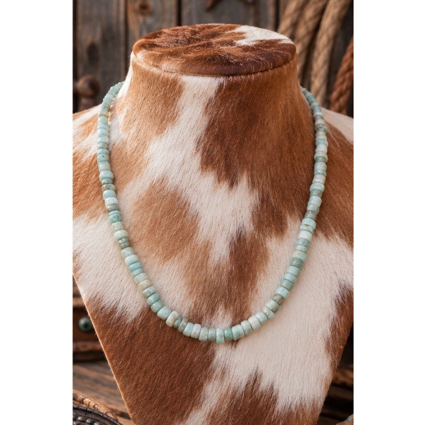 Larimar Heishi Necklace 16-Inch – Western Style