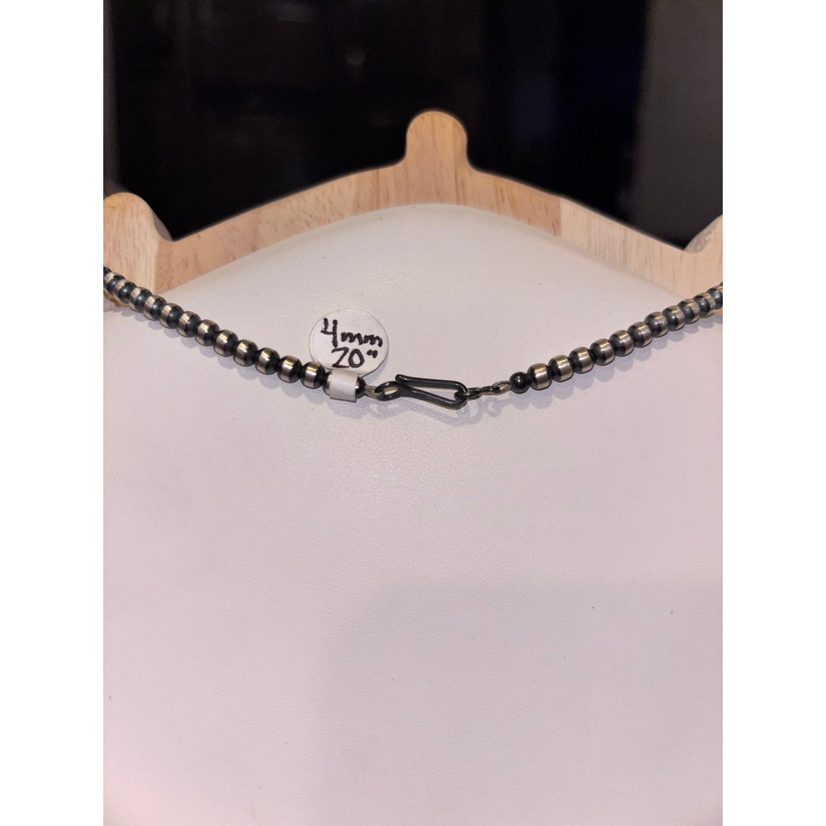 Pearl bead Necklace in Sterling Silver 4mm 18” Southwestern