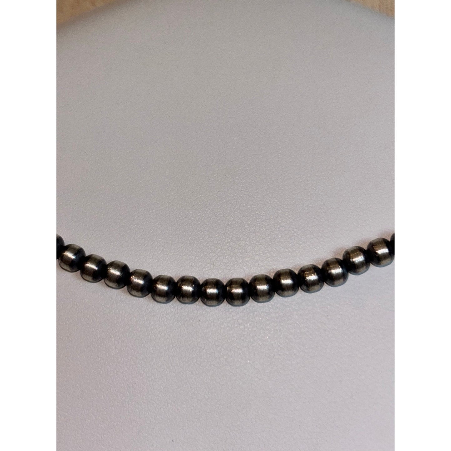 Pearl beaded choker 14 inch’s with 4mm beads Sterling Silver