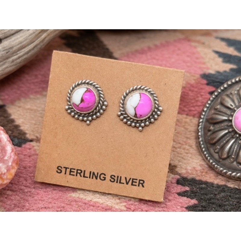 Cotton Candy Turquoise in Sterling Silver Post Earrings