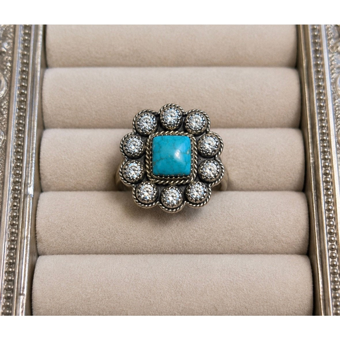 Turquoise and CZ’s in Sterling Silver. Fabulous!