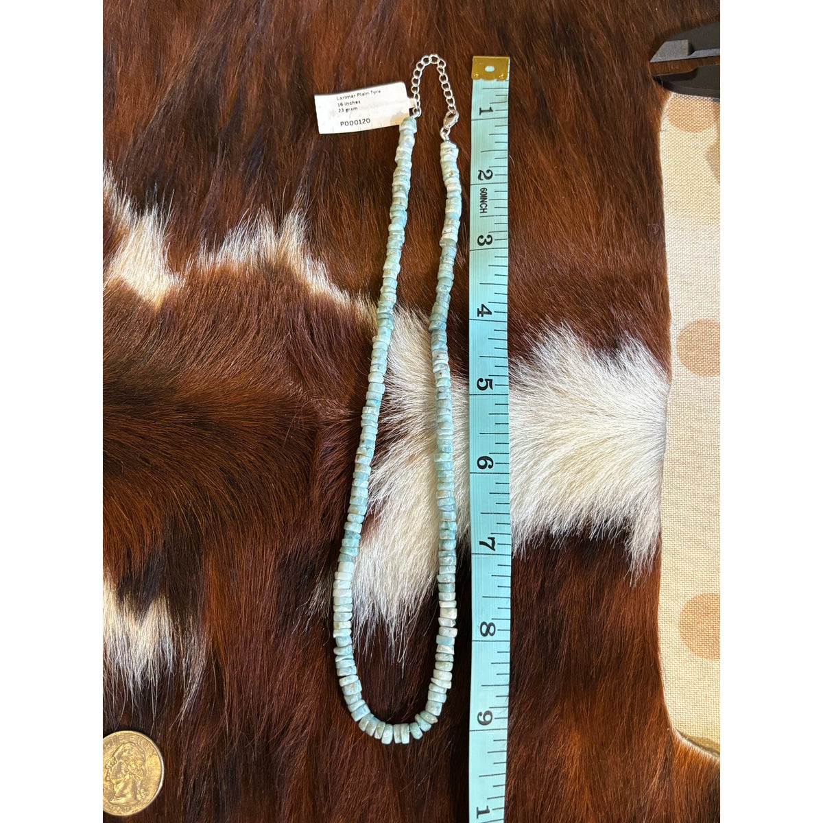Larimar Heishi Necklace 16-Inch – Western Style