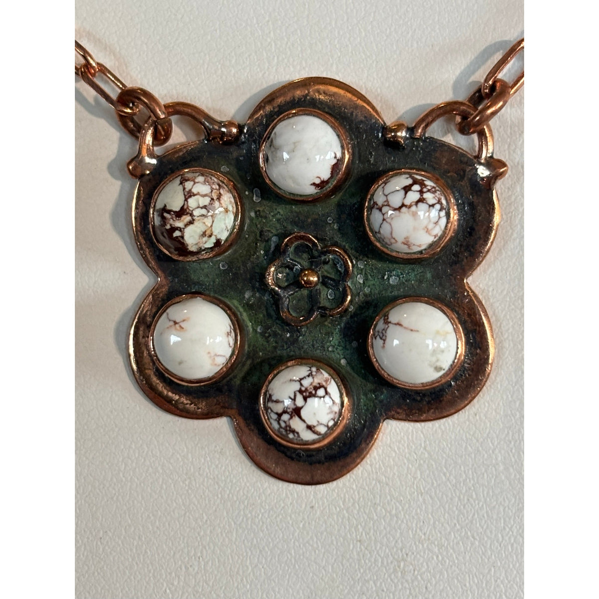 Wild Horse Stone Copper Cluster Necklace – Adjustable 22"