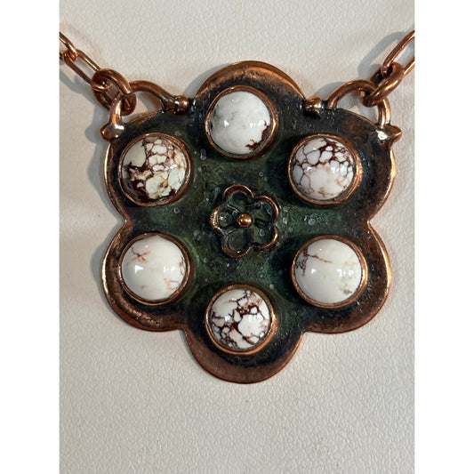 Wild Horse Stone Copper Cluster Necklace – Adjustable 22"